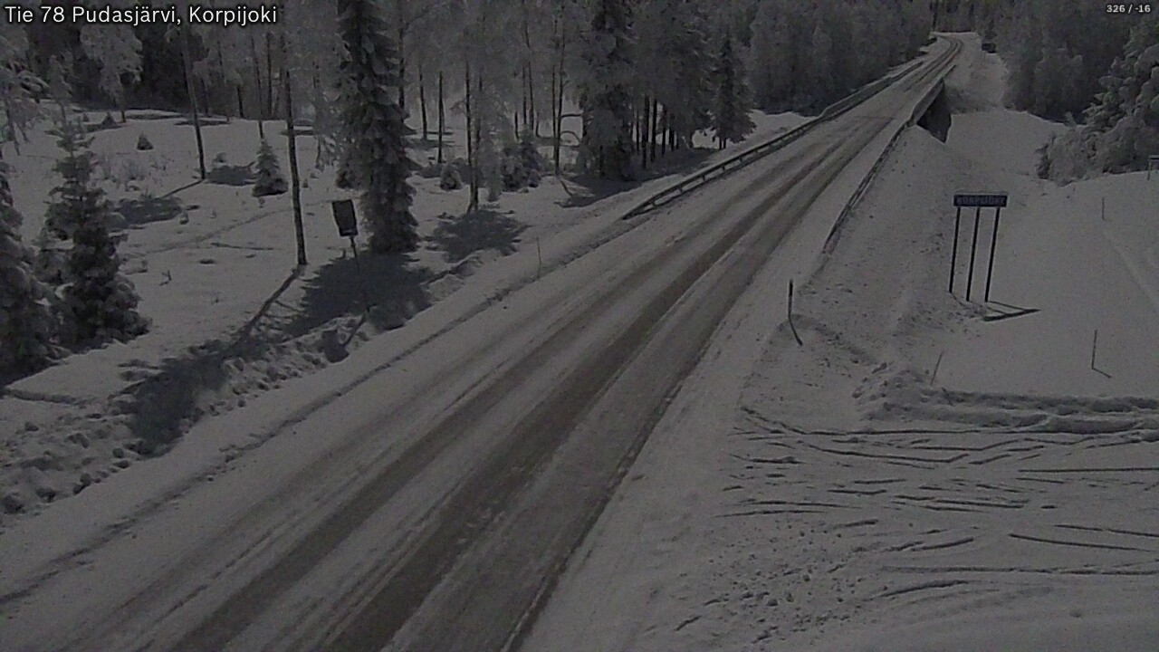 Weather Camera Image Väg 78 Pudasjärvi, Korpijoki, Pudasjärvi, Pohjois-Pohjanmaa