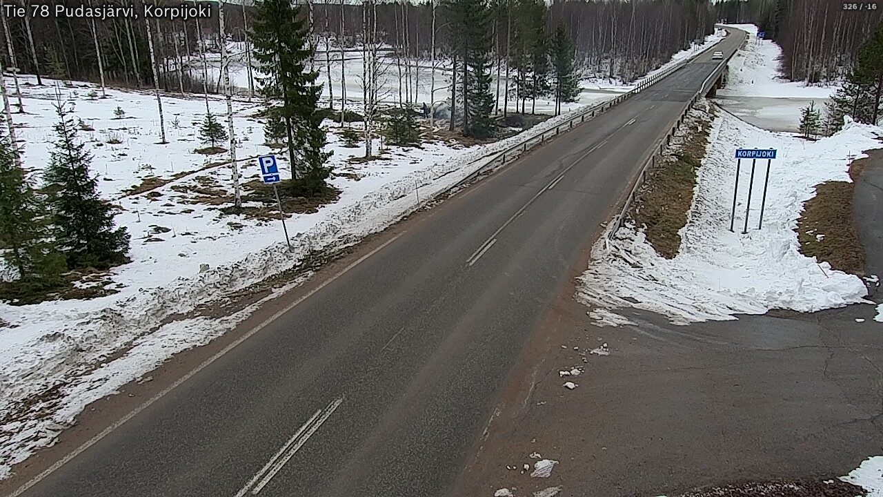 Weather Camera Image Väg 78 Pudasjärvi, Korpijoki, Pudasjärvi, Pohjois-Pohjanmaa