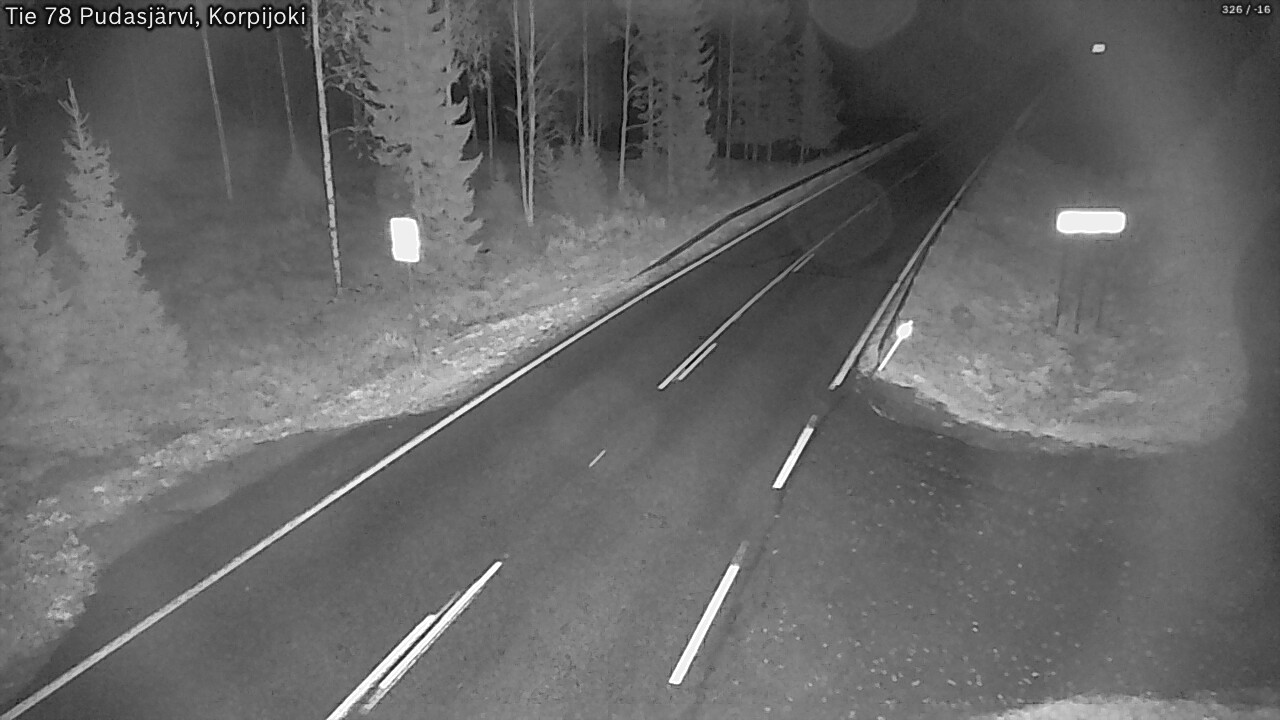 Weather Camera Image Road 78 Pudasjärvi, Korpijoki, Pudasjärvi, Pohjois-Pohjanmaa