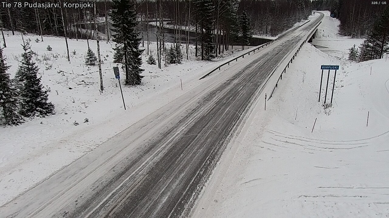 Kelikamerat Kuva Tie 78 Pudasjärvi, Korpijo, Pudasjärvi, Pohjois-Pohjanmaa