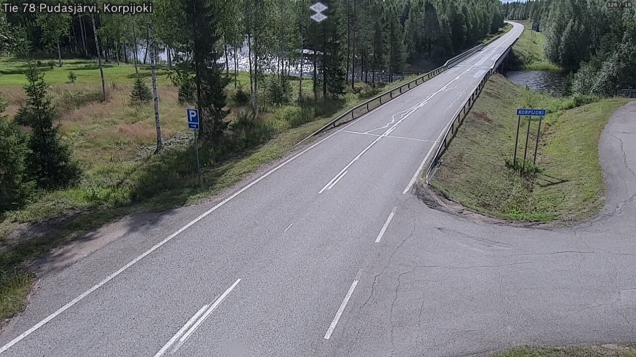 Weather Camera Image Väg 78 Pudasjärvi, Korpijoki, Pudasjärvi, Pohjois-Pohjanmaa