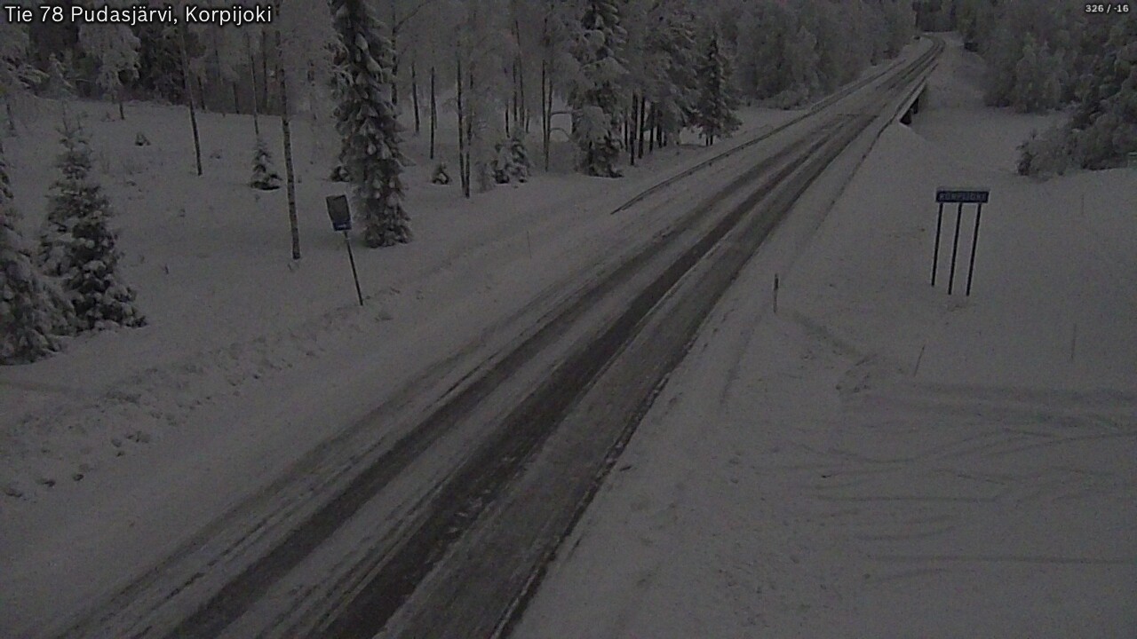 Kelikamerat Kuva Tie 78 Pudasjärvi, Korpijo, Pudasjärvi, Pohjois-Pohjanmaa