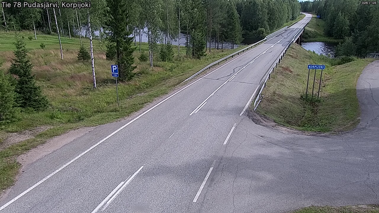 Weather Camera Image Väg 78 Pudasjärvi, Korpijoki, Pudasjärvi, Pohjois-Pohjanmaa