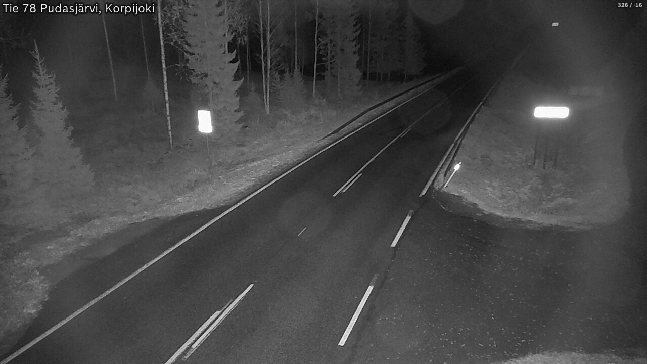 Weather Camera Image Road 78 Pudasjärvi, Korpijoki, Pudasjärvi, Pohjois-Pohjanmaa