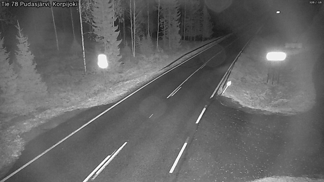 Weather Camera Image Road 78 Pudasjärvi, Korpijoki, Pudasjärvi, Pohjois-Pohjanmaa