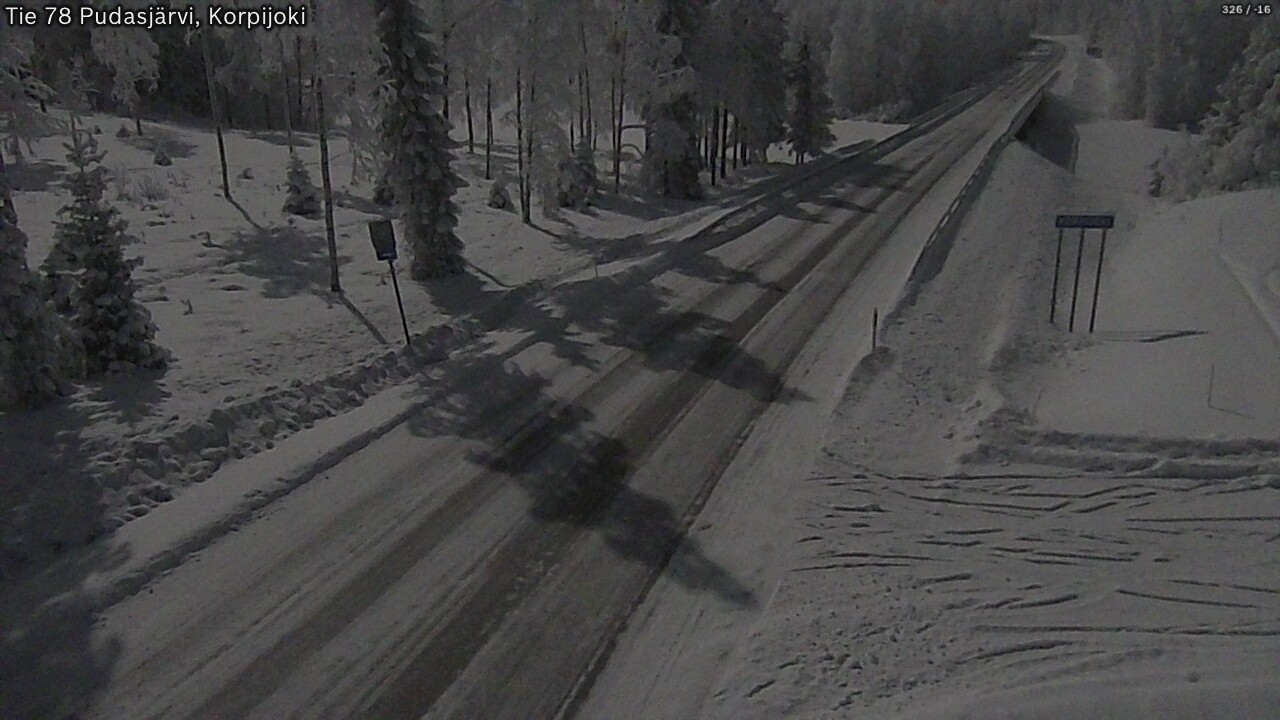 Weather Camera Image Väg 78 Pudasjärvi, Korpijoki, Pudasjärvi, Pohjois-Pohjanmaa
