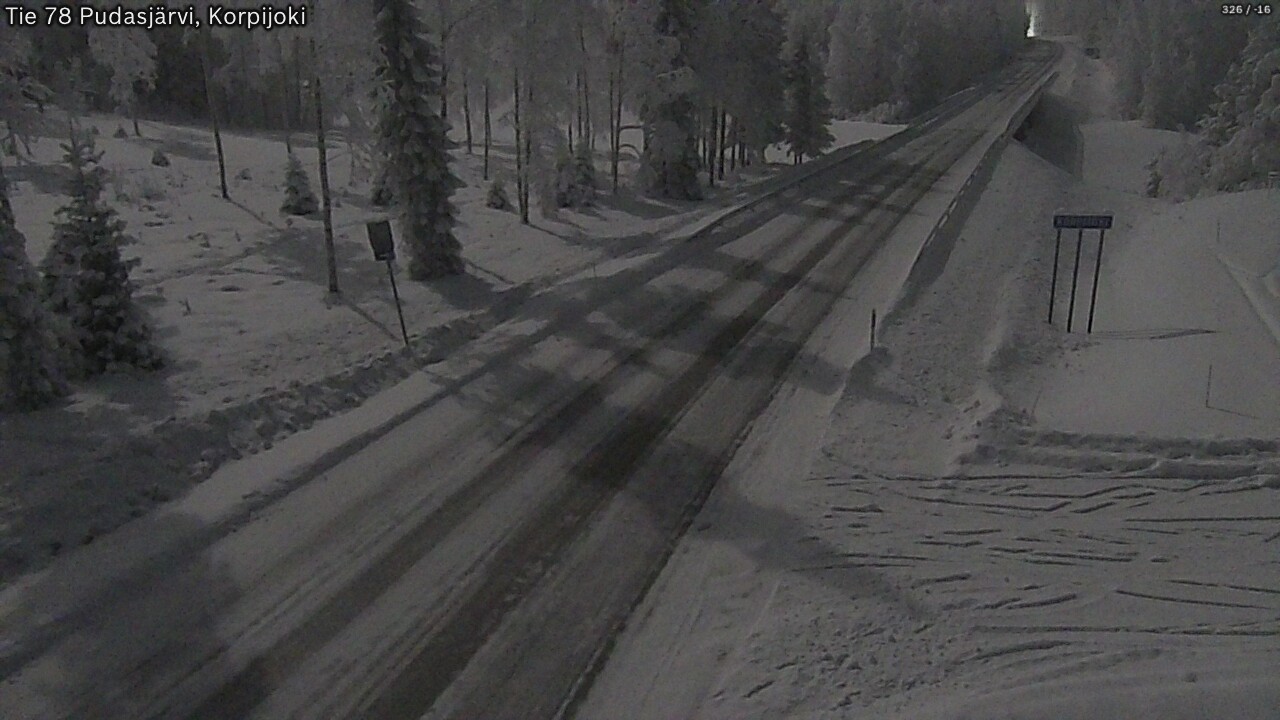 Weather Camera Image Road 78 Pudasjärvi, Korpijoki, Pudasjärvi, Pohjois-Pohjanmaa