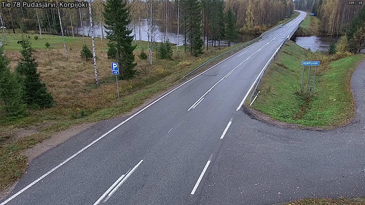 Weather Camera Image Väg 78 Pudasjärvi, Korpijoki, Pudasjärvi, Pohjois-Pohjanmaa