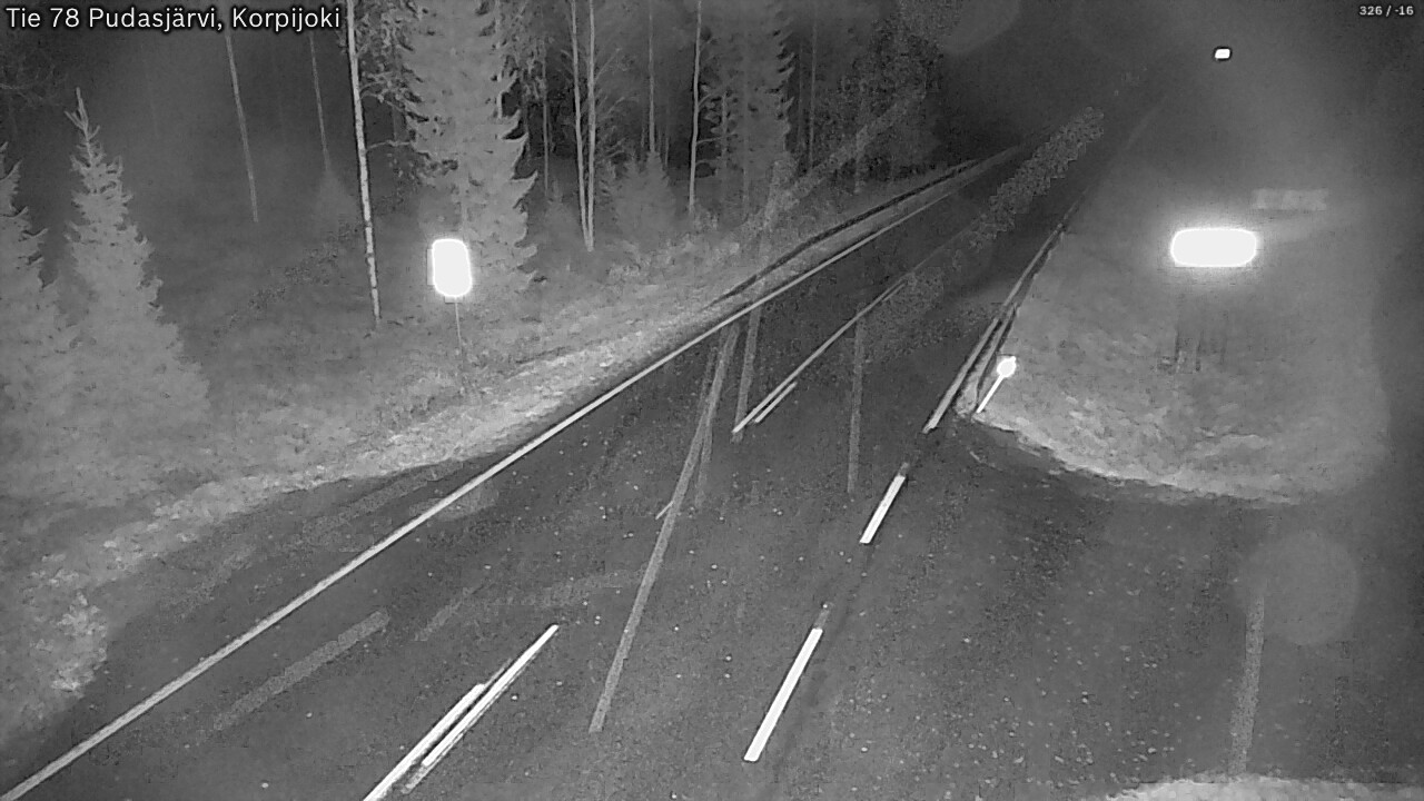 Weather Camera Image Road 78 Pudasjärvi, Korpijoki, Pudasjärvi, Pohjois-Pohjanmaa