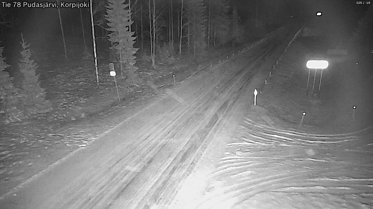 Weather Camera Image Road 78 Pudasjärvi, Korpijoki, Pudasjärvi, Pohjois-Pohjanmaa