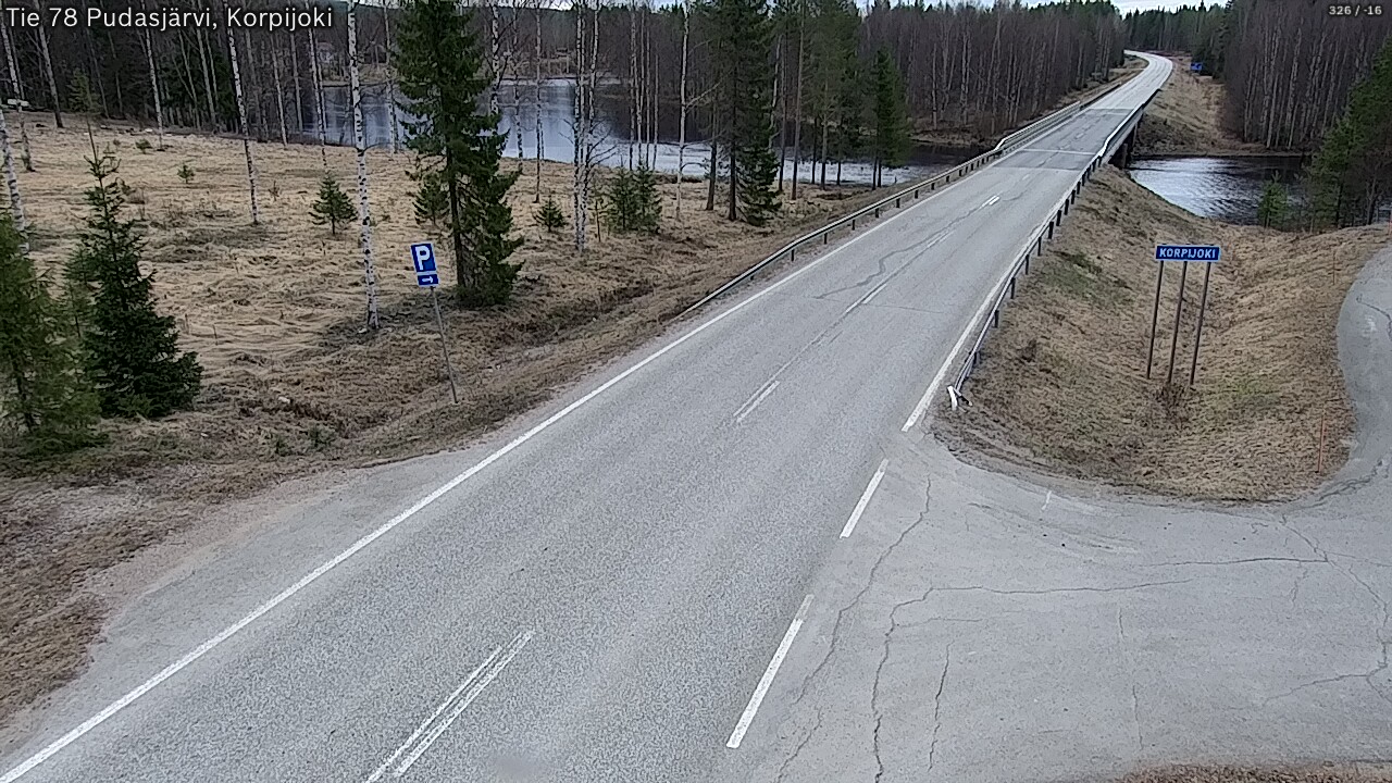 Weather Camera Image Väg 78 Pudasjärvi, Korpijoki, Pudasjärvi, Pohjois-Pohjanmaa
