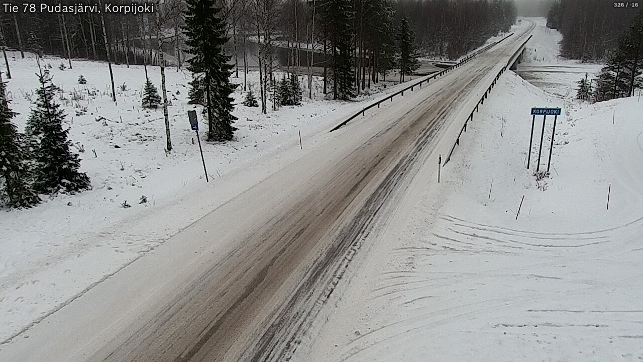 Weather Camera Image Road 78 Pudasjärvi, Korpijoki, Pudasjärvi, Pohjois-Pohjanmaa