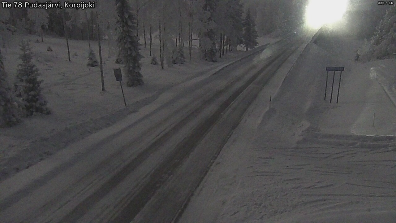 Weather Camera Image Road 78 Pudasjärvi, Korpijoki, Pudasjärvi, Pohjois-Pohjanmaa