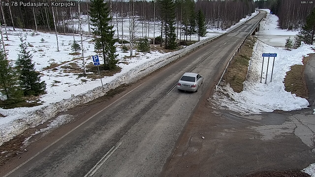 Weather Camera Image Väg 78 Pudasjärvi, Korpijoki, Pudasjärvi, Pohjois-Pohjanmaa