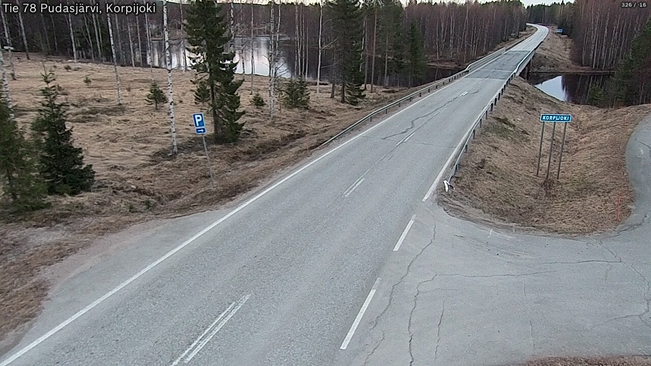 Weather Camera Image Väg 78 Pudasjärvi, Korpijoki, Pudasjärvi, Pohjois-Pohjanmaa