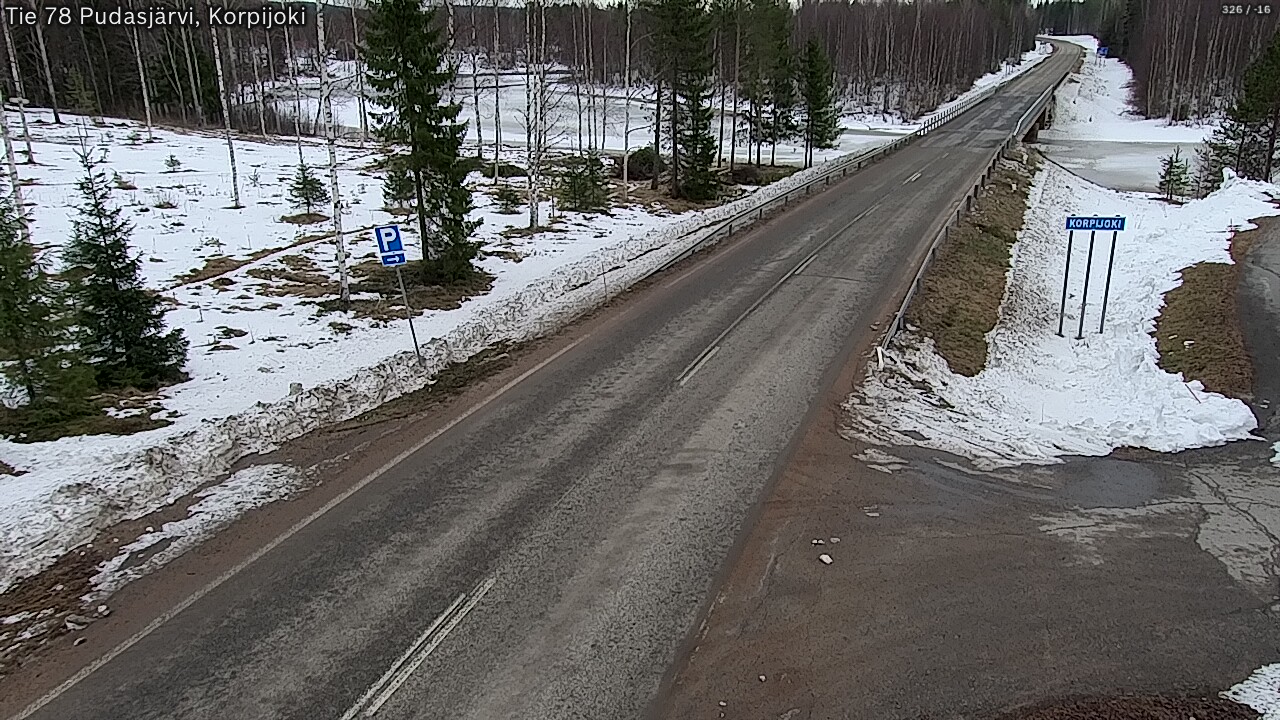 Weather Camera Image Väg 78 Pudasjärvi, Korpijoki, Pudasjärvi, Pohjois-Pohjanmaa