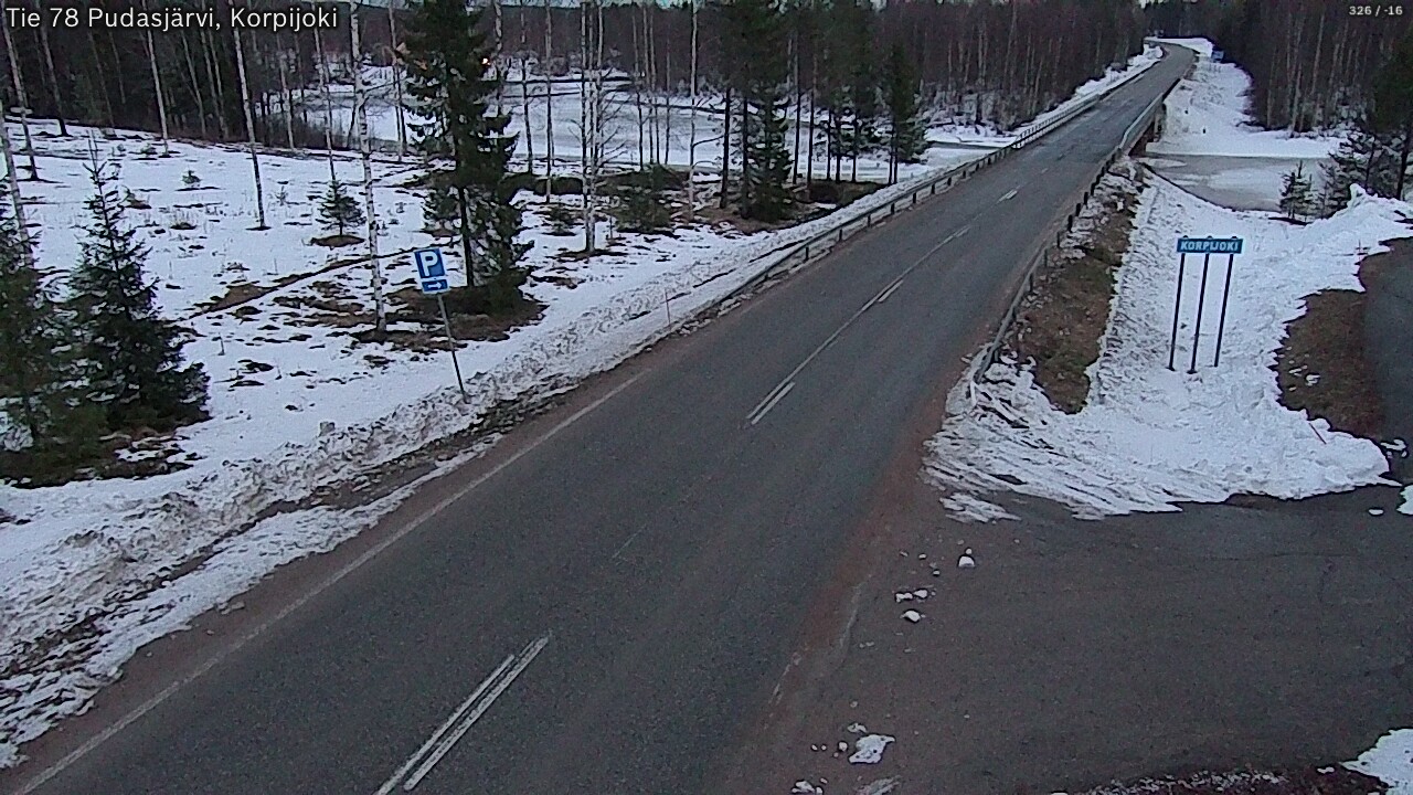 Kelikamerat Kuva Tie 78 Pudasjärvi, Korpijo, Pudasjärvi, Pohjois-Pohjanmaa