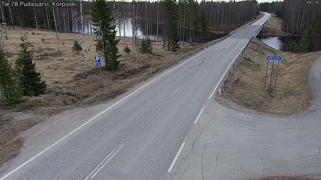 Weather Camera Image Väg 78 Pudasjärvi, Korpijoki, Pudasjärvi, Pohjois-Pohjanmaa