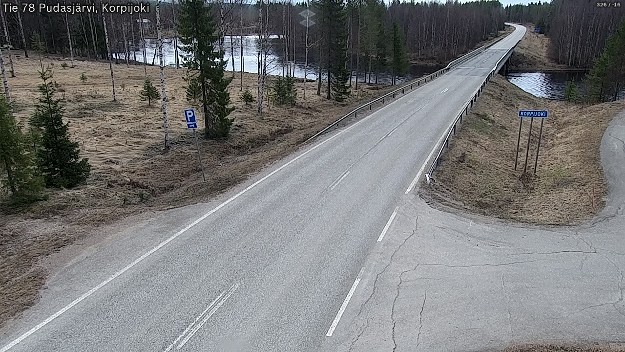 Weather Camera Image Väg 78 Pudasjärvi, Korpijoki, Pudasjärvi, Pohjois-Pohjanmaa