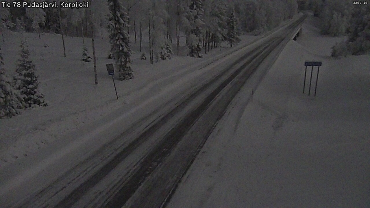 Kelikamerat Kuva Tie 78 Pudasjärvi, Korpijo, Pudasjärvi, Pohjois-Pohjanmaa