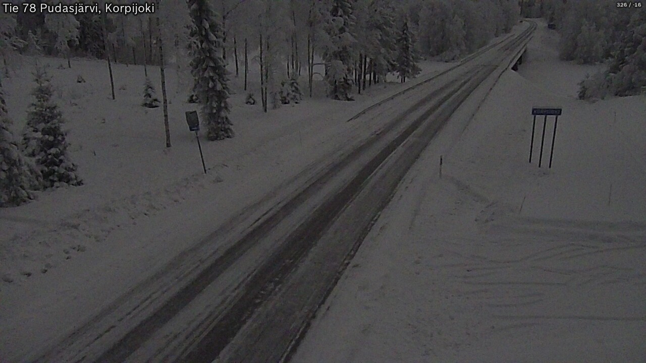 Kelikamerat Kuva Tie 78 Pudasjärvi, Korpijo, Pudasjärvi, Pohjois-Pohjanmaa