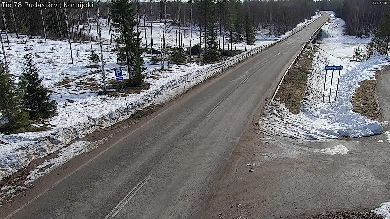 Weather Camera Image Väg 78 Pudasjärvi, Korpijoki, Pudasjärvi, Pohjois-Pohjanmaa