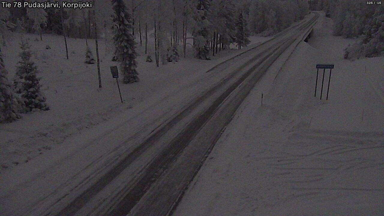 Kelikamerat Kuva Tie 78 Pudasjärvi, Korpijo, Pudasjärvi, Pohjois-Pohjanmaa
