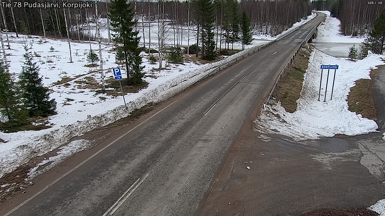 Weather Camera Image Väg 78 Pudasjärvi, Korpijoki, Pudasjärvi, Pohjois-Pohjanmaa