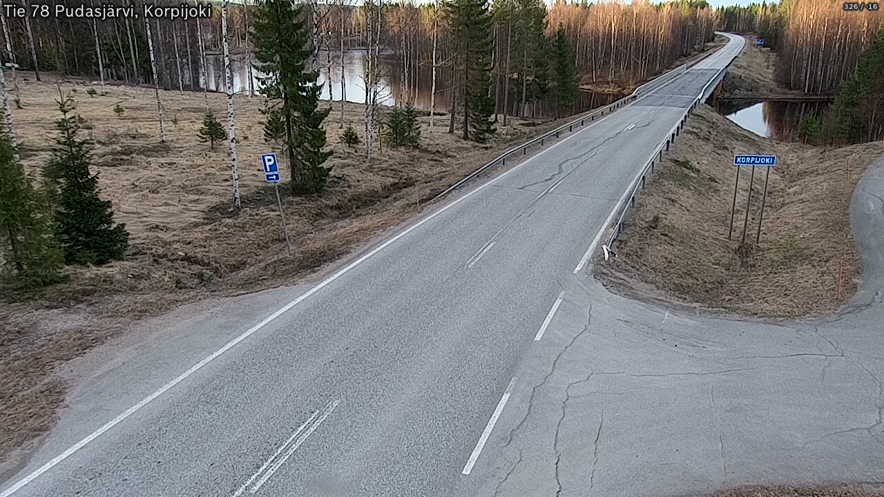 Weather Camera Image Väg 78 Pudasjärvi, Korpijoki, Pudasjärvi, Pohjois-Pohjanmaa