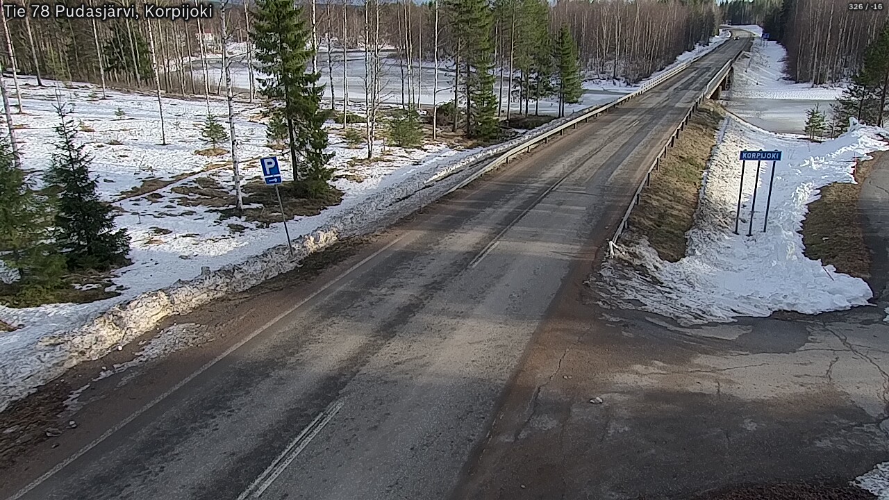 Weather Camera Image Väg 78 Pudasjärvi, Korpijoki, Pudasjärvi, Pohjois-Pohjanmaa