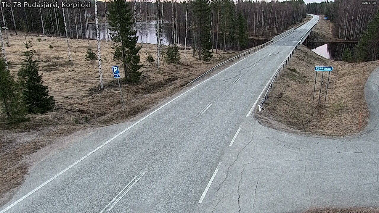 Weather Camera Image Väg 78 Pudasjärvi, Korpijoki, Pudasjärvi, Pohjois-Pohjanmaa
