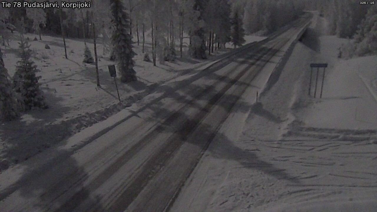 Weather Camera Image Road 78 Pudasjärvi, Korpijoki, Pudasjärvi, Pohjois-Pohjanmaa