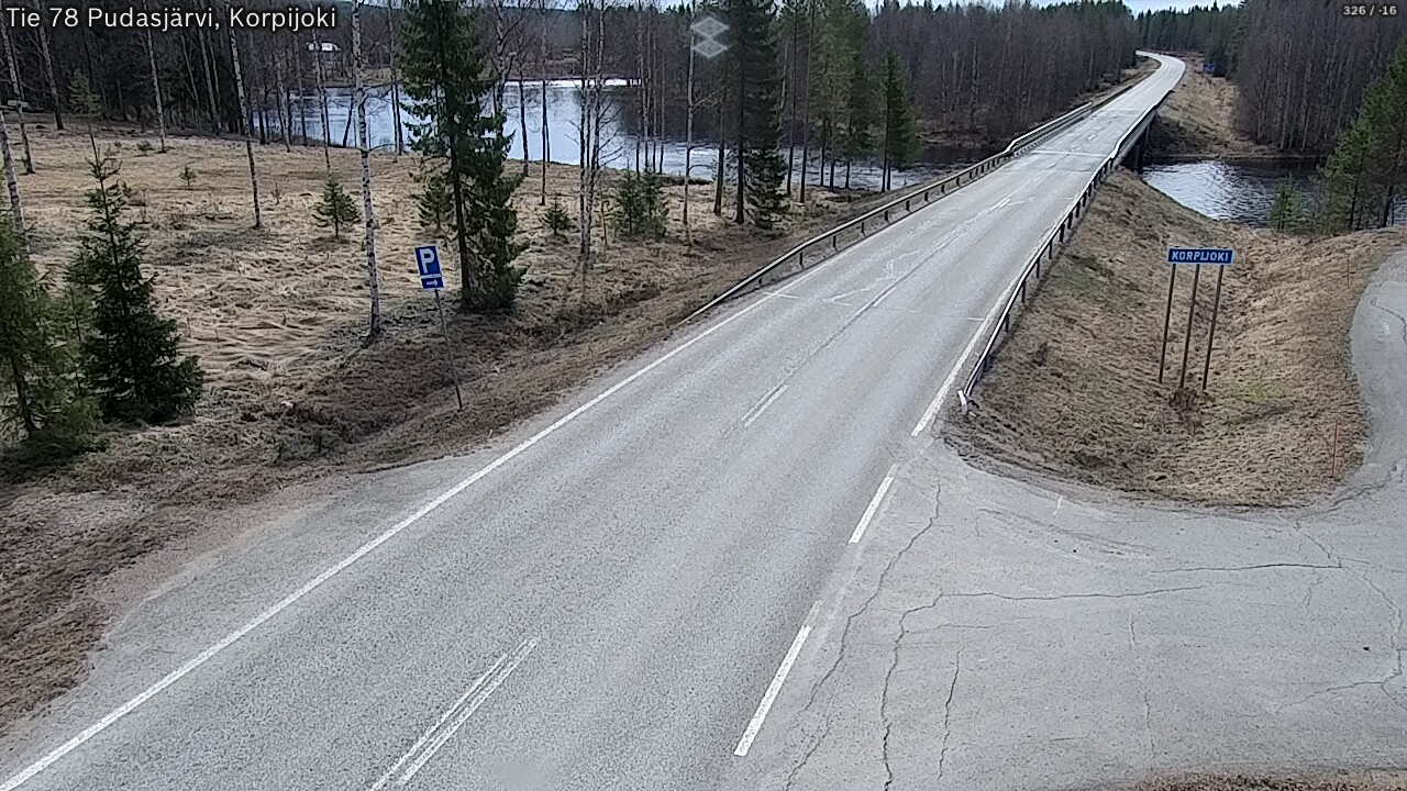 Weather Camera Image Väg 78 Pudasjärvi, Korpijoki, Pudasjärvi, Pohjois-Pohjanmaa