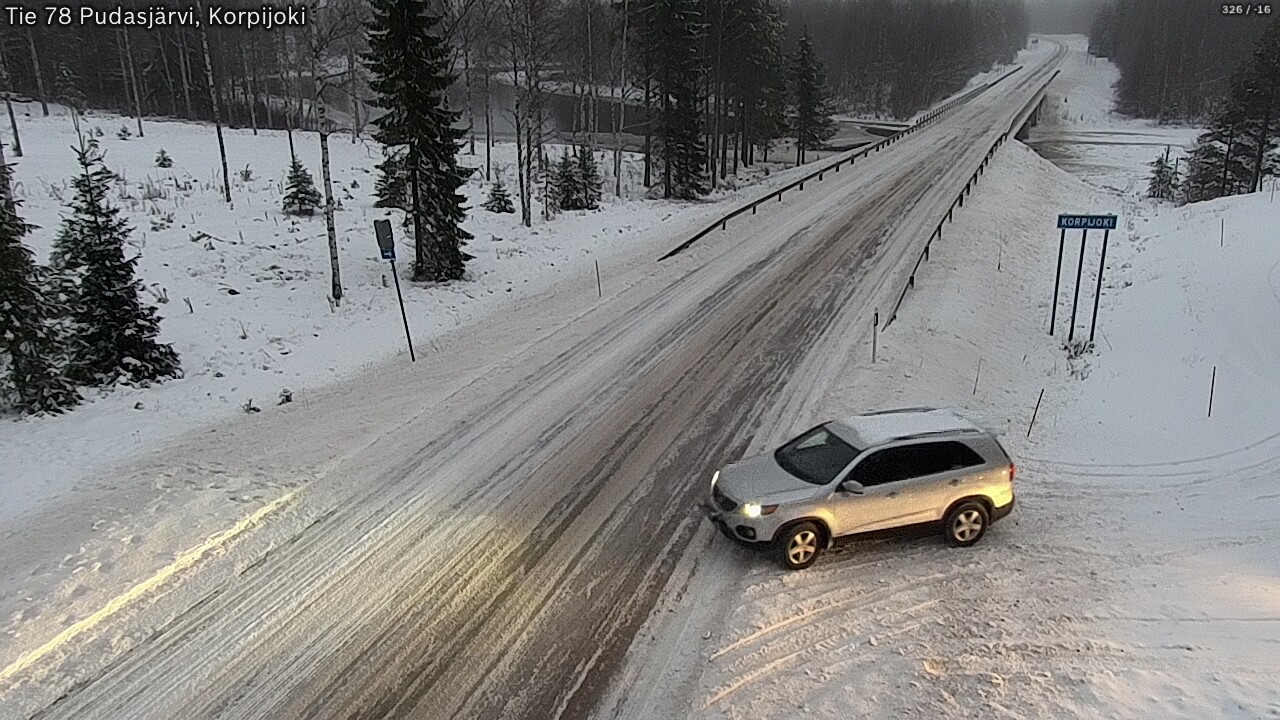 Weather Camera Image Road 78 Pudasjärvi, Korpijoki, Pudasjärvi, Pohjois-Pohjanmaa