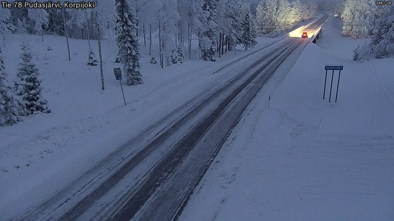 Weather Camera Image Road 78 Pudasjärvi, Korpijoki, Pudasjärvi, Pohjois-Pohjanmaa