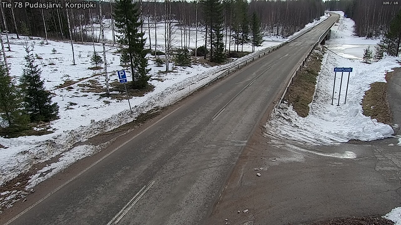 Weather Camera Image Väg 78 Pudasjärvi, Korpijoki, Pudasjärvi, Pohjois-Pohjanmaa