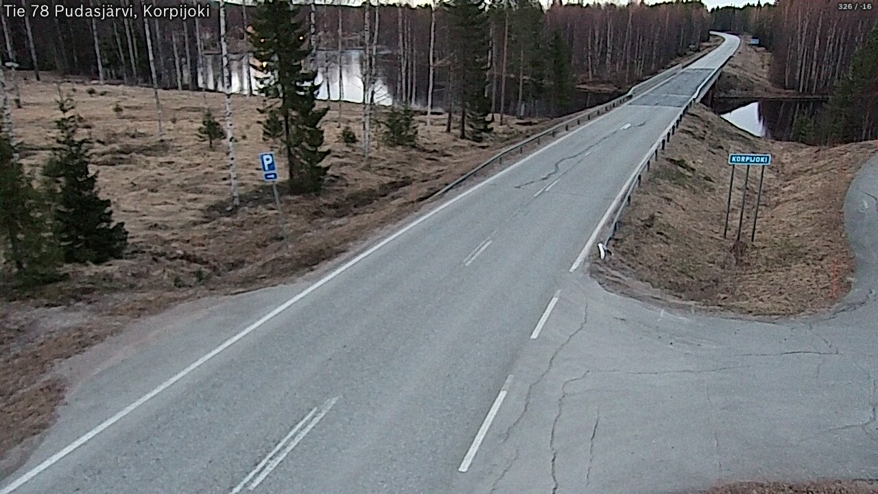 Weather Camera Image Road 78 Pudasjärvi, Korpijoki, Pudasjärvi, Pohjois-Pohjanmaa