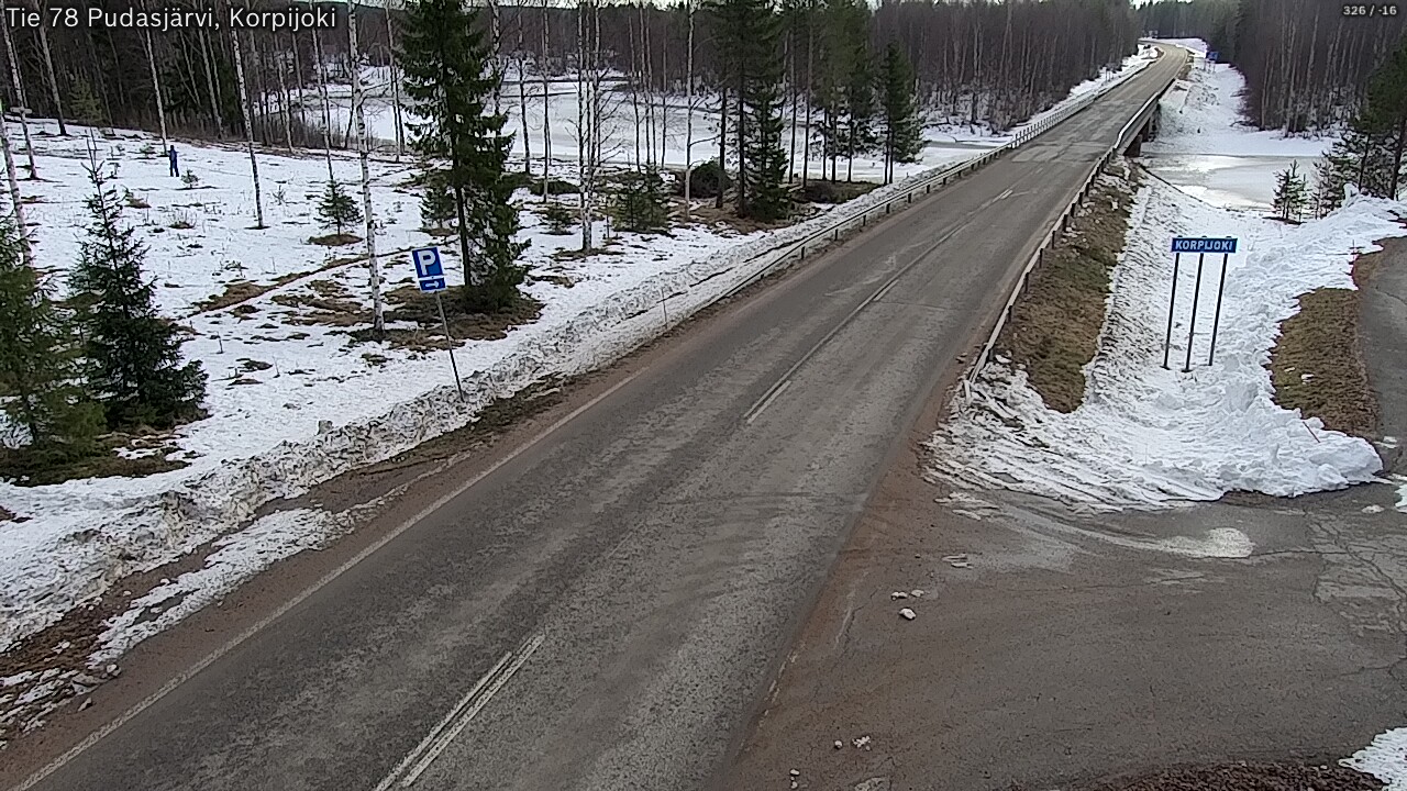Weather Camera Image Väg 78 Pudasjärvi, Korpijoki, Pudasjärvi, Pohjois-Pohjanmaa