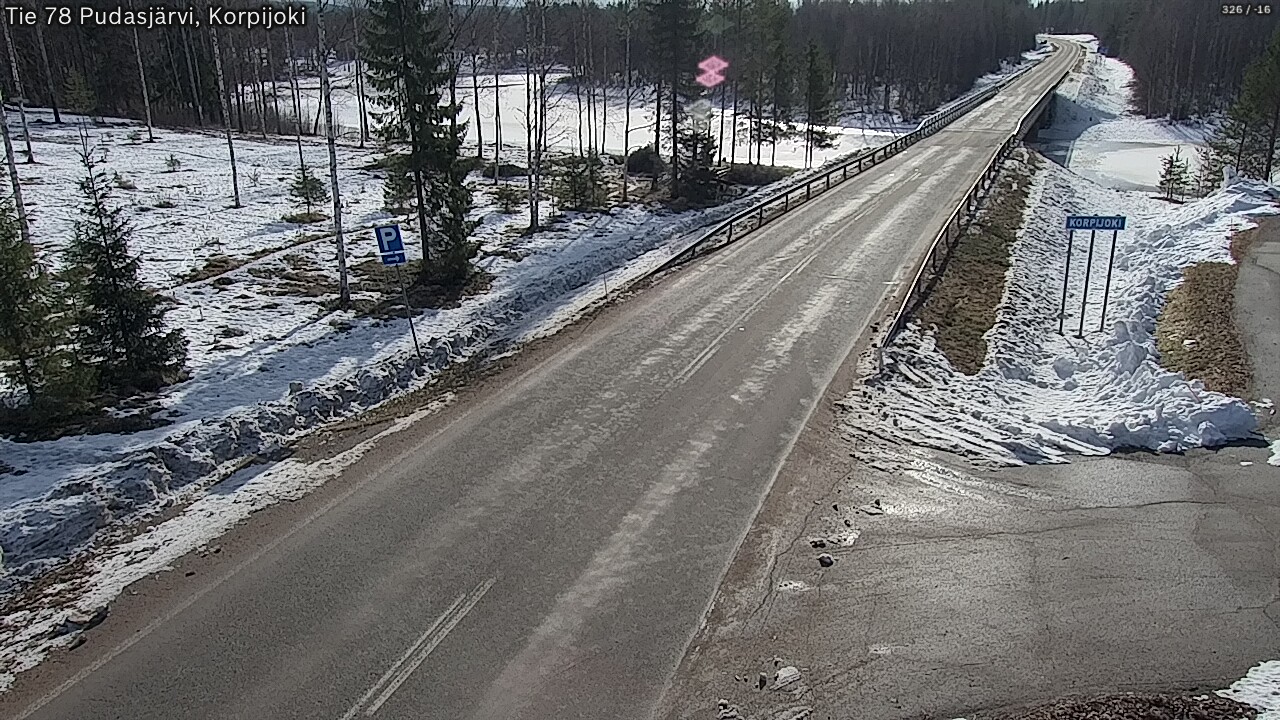 Weather Camera Image Väg 78 Pudasjärvi, Korpijoki, Pudasjärvi, Pohjois-Pohjanmaa