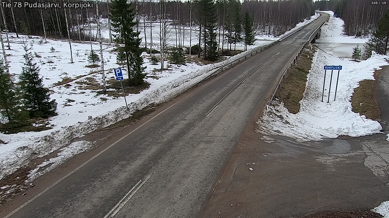 Weather Camera Image Väg 78 Pudasjärvi, Korpijoki, Pudasjärvi, Pohjois-Pohjanmaa