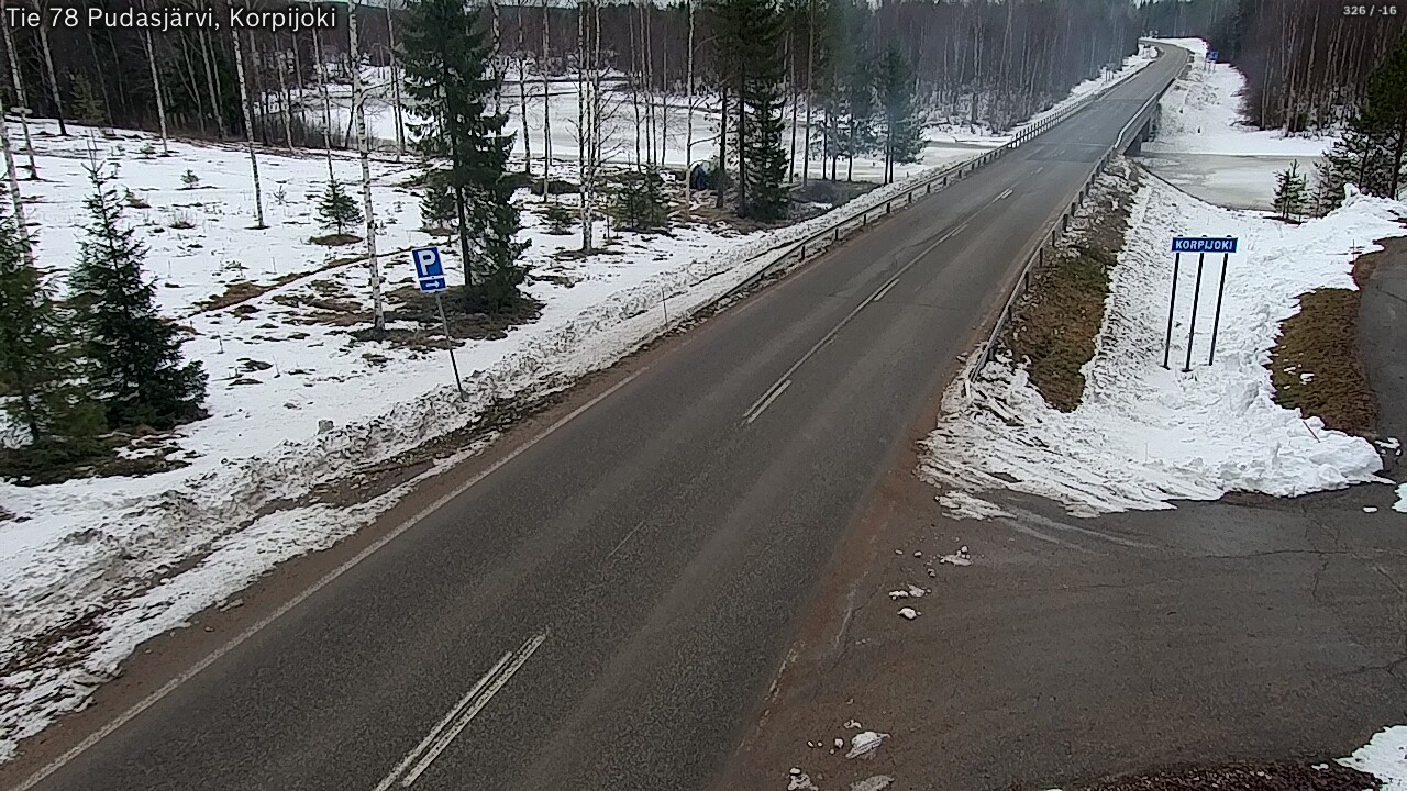 Weather Camera Image Väg 78 Pudasjärvi, Korpijoki, Pudasjärvi, Pohjois-Pohjanmaa