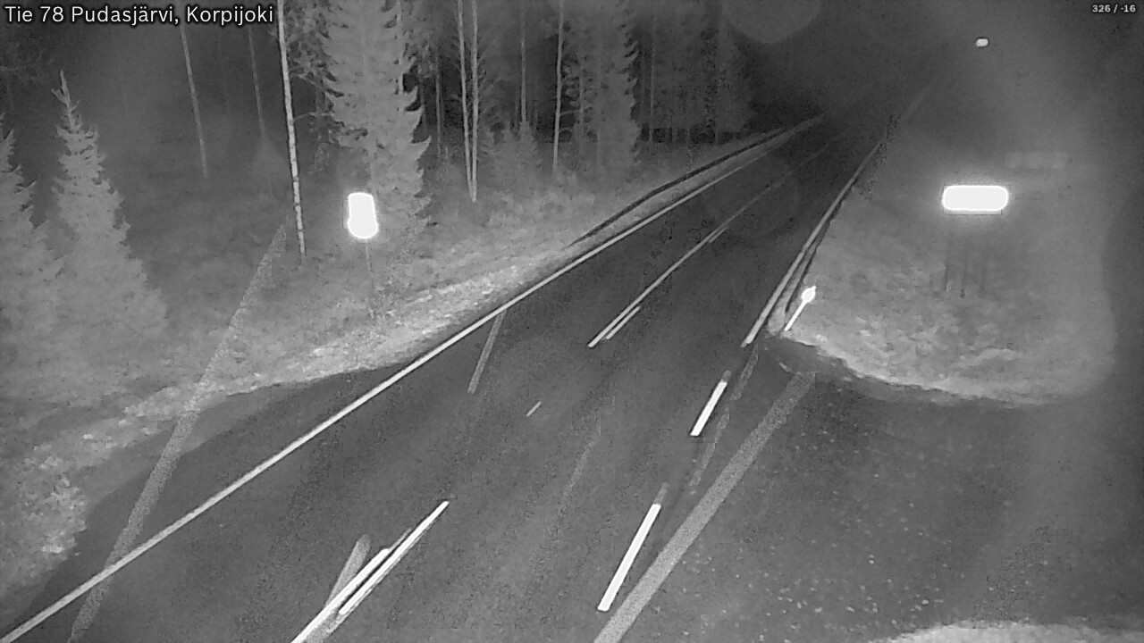Weather Camera Image Road 78 Pudasjärvi, Korpijoki, Pudasjärvi, Pohjois-Pohjanmaa