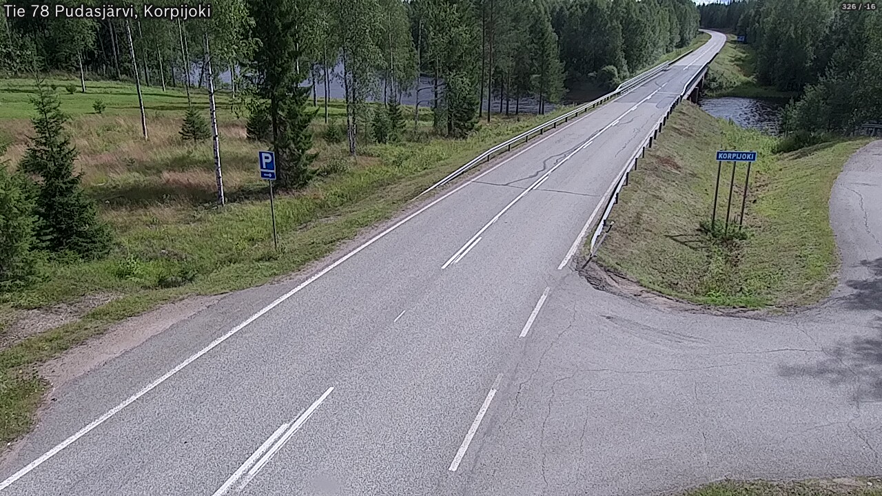 Weather Camera Image Väg 78 Pudasjärvi, Korpijoki, Pudasjärvi, Pohjois-Pohjanmaa