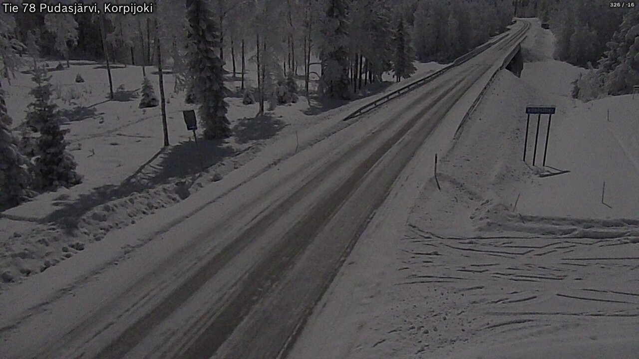 Weather Camera Image Road 78 Pudasjärvi, Korpijoki, Pudasjärvi, Pohjois-Pohjanmaa