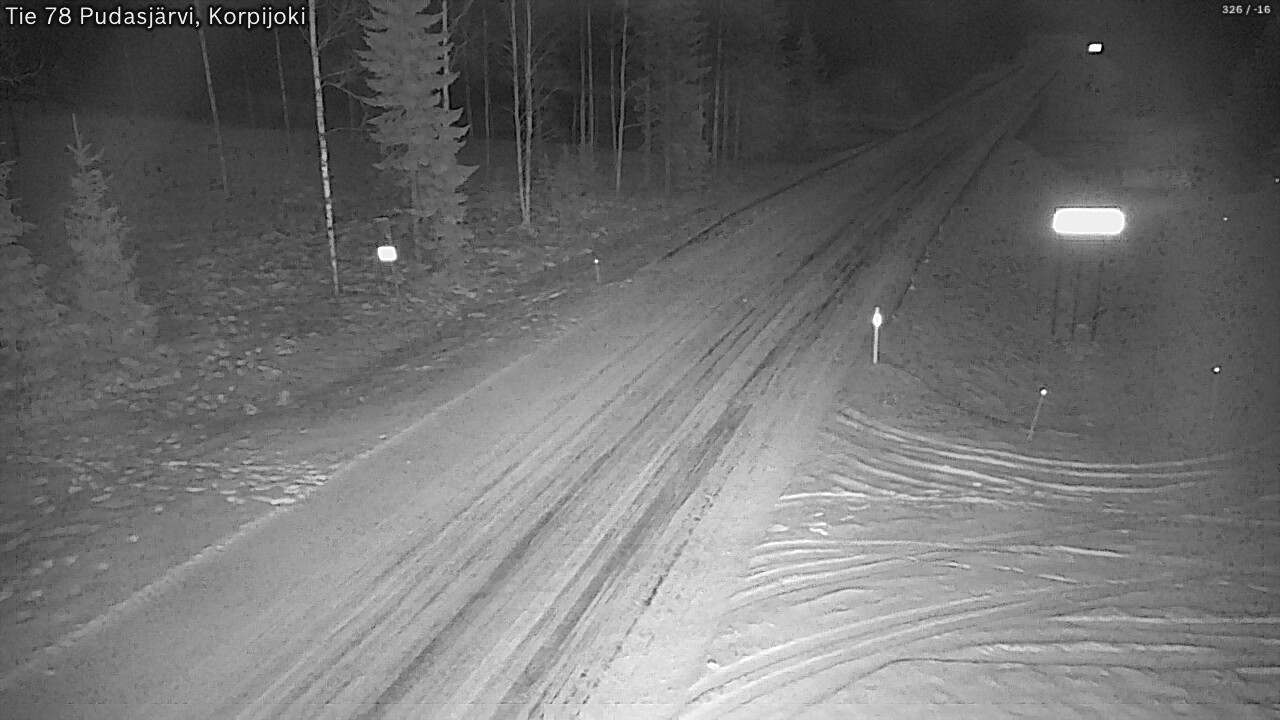 Weather Camera Image Road 78 Pudasjärvi, Korpijoki, Pudasjärvi, Pohjois-Pohjanmaa
