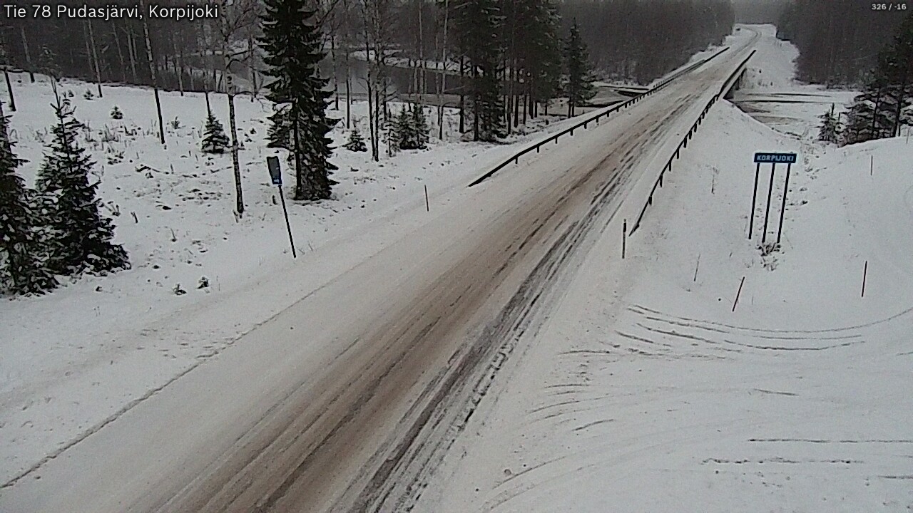 Weather Camera Image Road 78 Pudasjärvi, Korpijoki, Pudasjärvi, Pohjois-Pohjanmaa