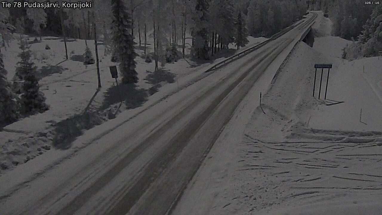 Weather Camera Image Väg 78 Pudasjärvi, Korpijoki, Pudasjärvi, Pohjois-Pohjanmaa