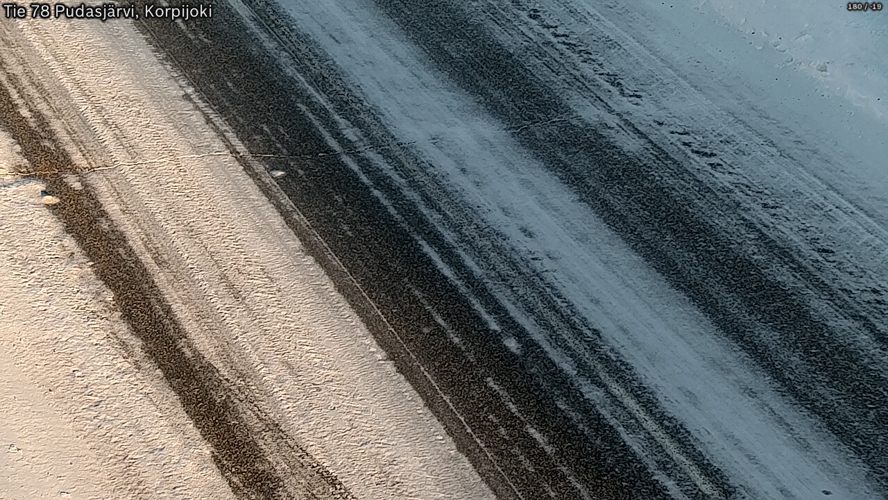Weather Camera Image Väg 78 Pudasjärvi, Korpijoki, Pudasjärvi, Pohjois-Pohjanmaa