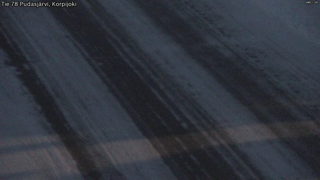 Weather Camera Image Väg 78 Pudasjärvi, Korpijoki, Pudasjärvi, Pohjois-Pohjanmaa