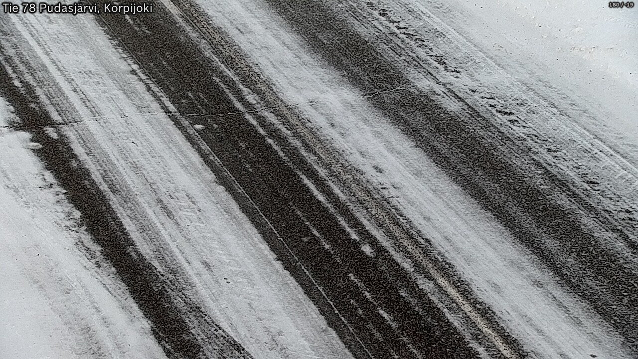 Weather Camera Image Väg 78 Pudasjärvi, Korpijoki, Pudasjärvi, Pohjois-Pohjanmaa